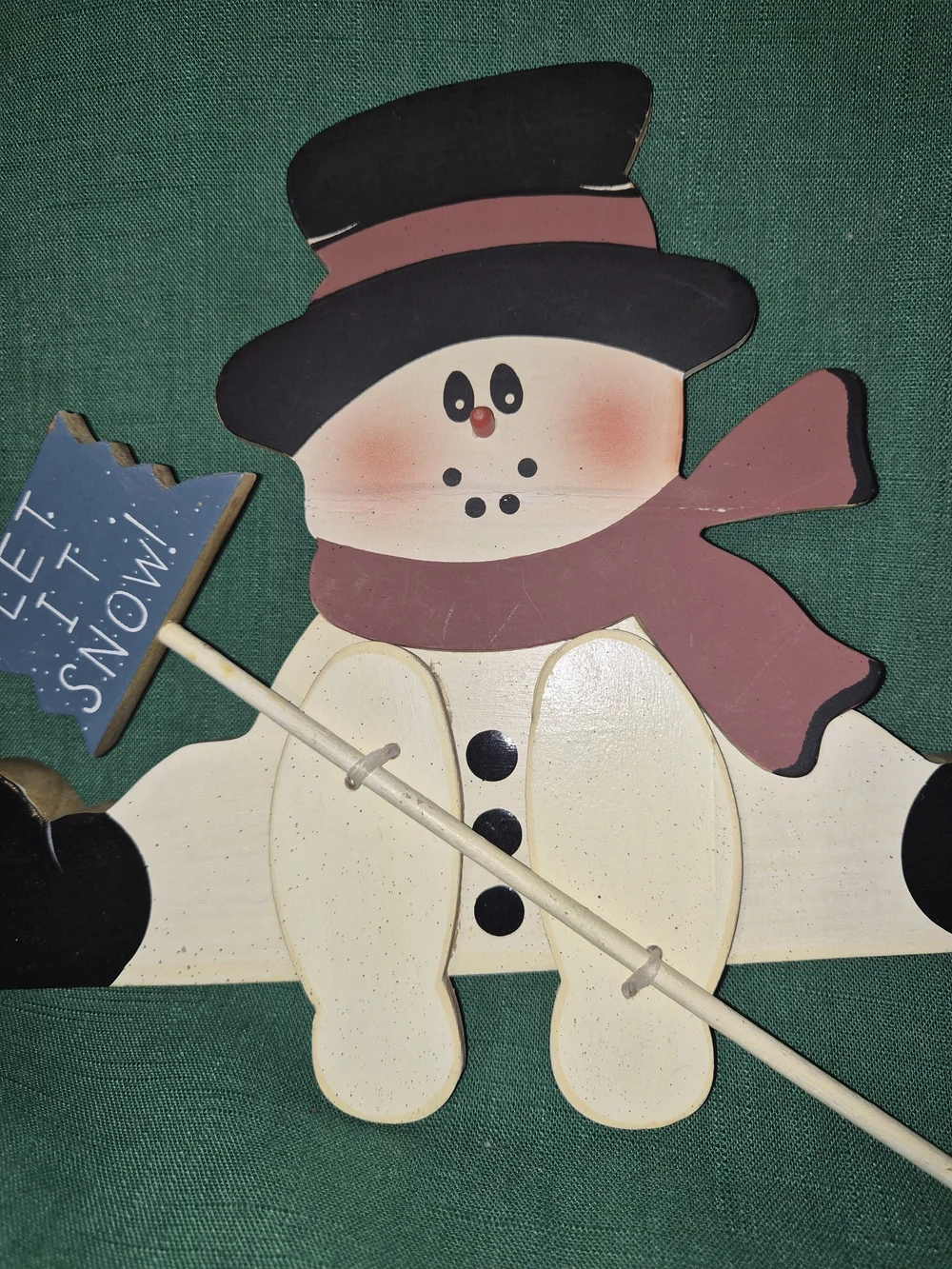 Rustic Wooden Snowman Decor -